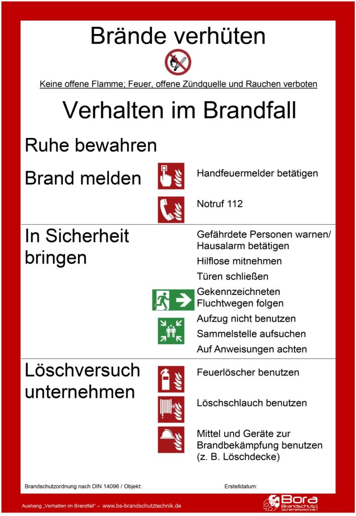 Brandschutzordnung DIN 14096